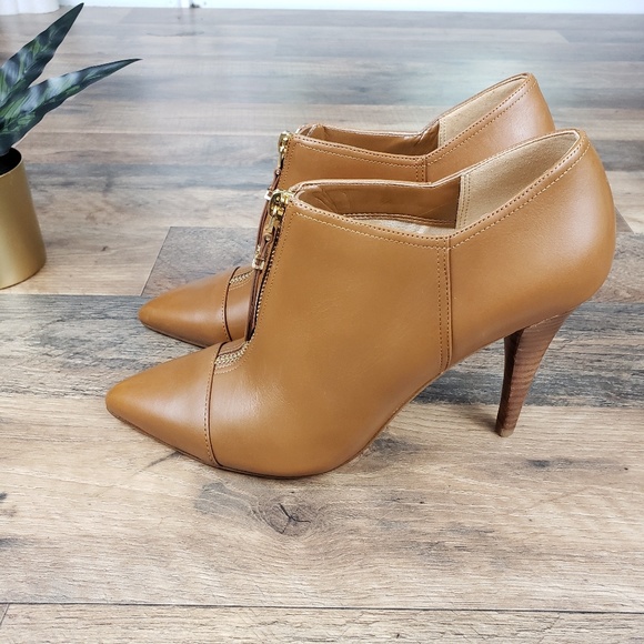 Michael Kors Brown Leather High Heel Ankle Boots - Picture 4 of 8